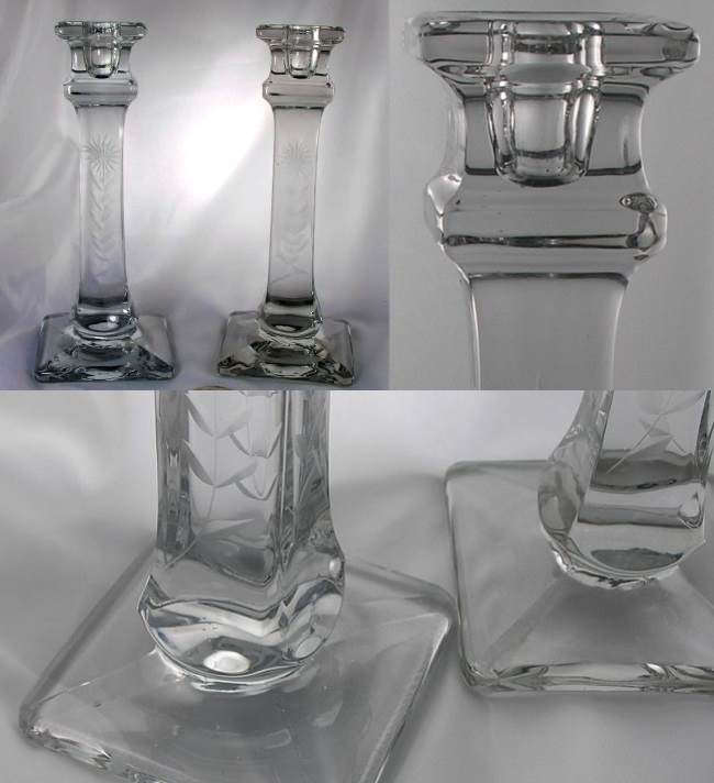Westmoreland #1012 Candlesticks w/ Cutting