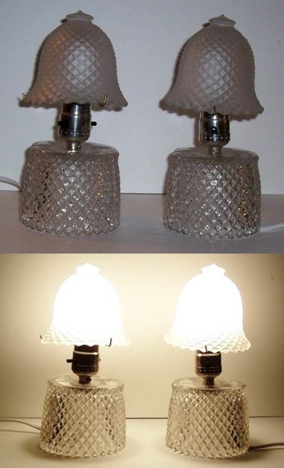 Westmoreland # 555 English Hobnail EH-237 Boudoir Lamps