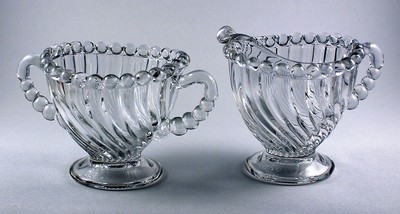 Westmoreland #1842 Swirl and Ball Sugar & Creamer