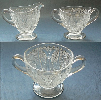 Westmoreland # 201  Princess Feather Creamer & Sugar