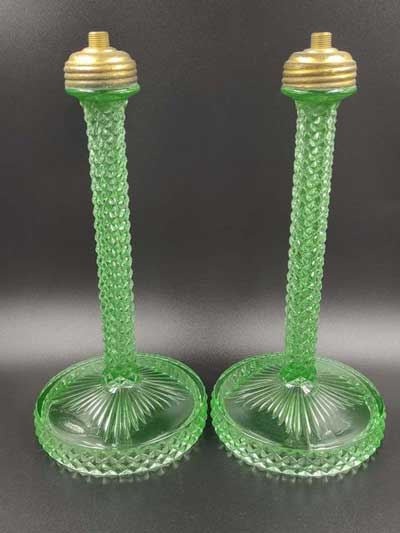 Westmoreland # 555 English Hobnail Candlestick Lamps