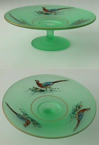 Westmoreland #1827 Straight Edge Honey Compote w/ Pheasants
