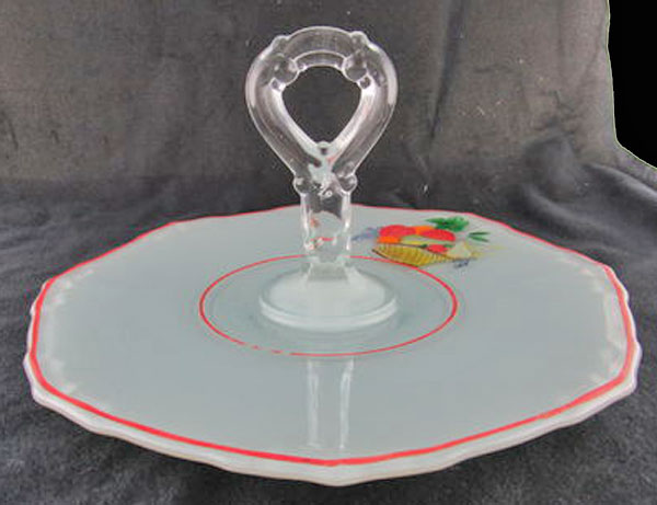 Indiana # 607 Double Fleur de Lis Center Handle Server w/ Decoration #256