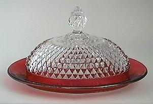 Indiana Diamond Point Covered Butter