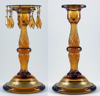 Indiana #   5  Spiral Optic Candlestick with Bobeche