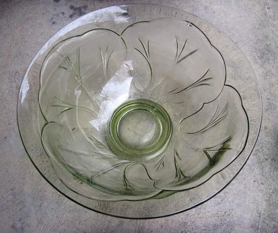 Indiana Crystal Leaf Punch Bowl