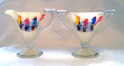 Indiana # 257 Octagon Creamer and Sugar