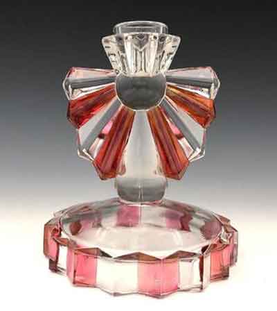 Indiana #1005 Candlestick With Ruby Stain