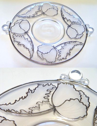 Indiana #1002 Plate w/ Unknown  Silver Decoration
