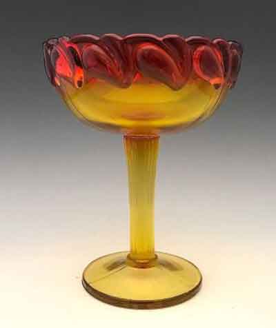 Indiana #1009 Leaf Pattern Tall Open Compote