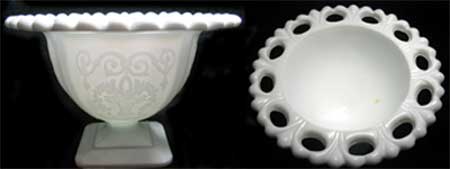 Indiana # 525 "Lorain" Milk Glass Planter