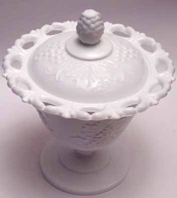 Indiana Harvest Covered Compote with Lace Edge