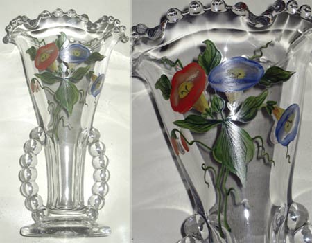 Imperial Candlewick Vase with Painted Decoration