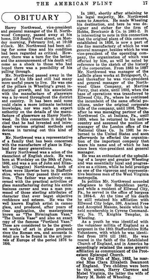 Harry Northwood Obituary