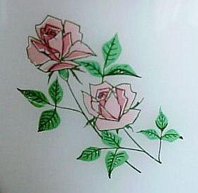 Anchor Hocking Fire-King Anniversary Rose Decoration
