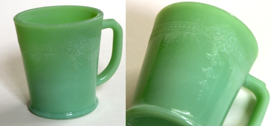Hocking Fire-King "Philbe" Jade-ite Mug