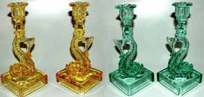 Heisey # 110 Sandwich Candlesticks