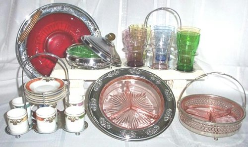 Farberware w/ Czech China & Paden City Inserts