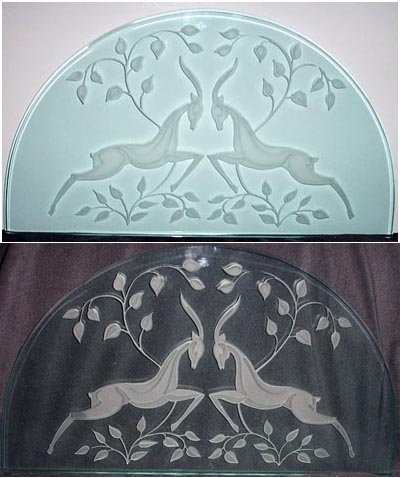 Art Deco Intaglio Glass Plaque