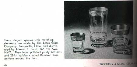 Lotus Glass Company Rambler Rose Etch