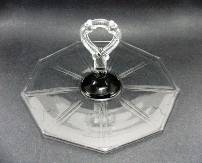 Indiana Black Enamel Decoration on # 608 Center Handled Server