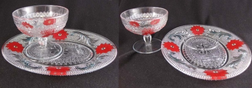 Indiana #  170 Early American Dessert Set w/ Decoration