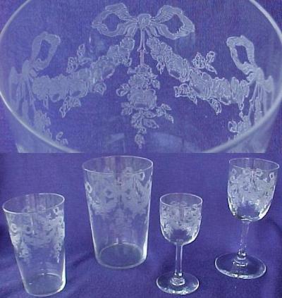 Unknown Bow Etch on Unknown Stems and Tumblers