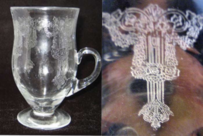 Unknown Etch on Unknown Handled Cup