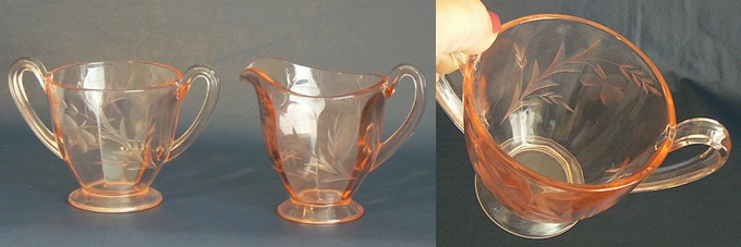 Unknown Cutting on Central Creamer & Sugar