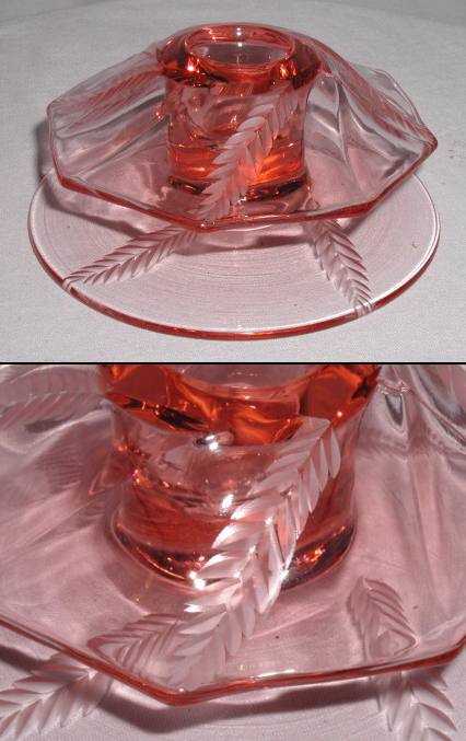 Unknown Cutting on Heisey Twist Candleholder