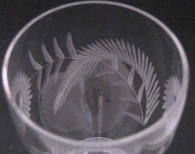 Unknown Fern & Daisy Cut on Unknown Goblet