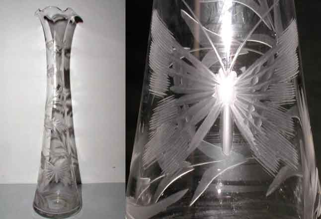 Unknown Butterfly Cutting on Unknown Bud Vase