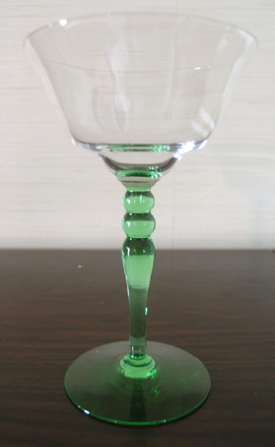 Unknown Bi-Color Goblet w/ Ball Stem