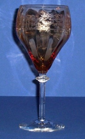 Unknown Amber Goblet w/ Unknown Etch