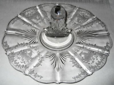 Fostoria #2545 Flame Center Handles Server