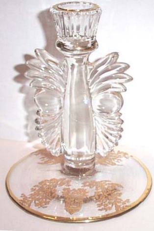 Paden City Gazebo Gold Encrusted Etch on Maya Candlestick