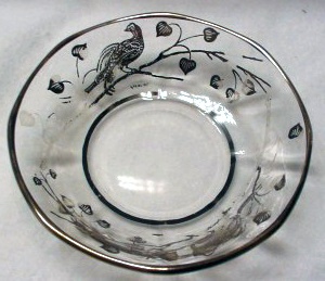 National Silver Deposit Ware "Lyrebird " on Unknown Bowl