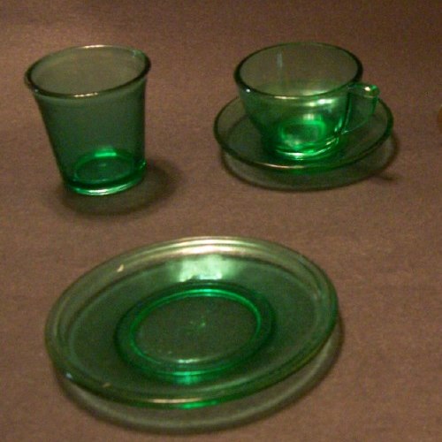 Akro Agate Stippled Band Children's Dishes
