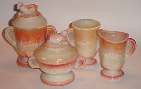 Boyd Child's Set in Slag Glass