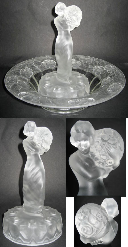 Libochovice #1805 Lady Flower Frog & Bowl