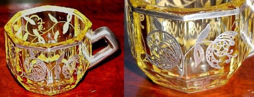 Czech Punch Cup w/ Gold Overlay