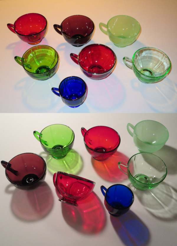 New Martinsville #35 Fancy Squares Cup Collection