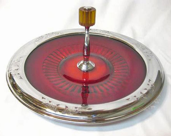 Farberware Center Handle Server w/ Paden City # 215 Glades Tray