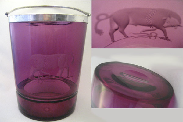 Pairpoint Ice Bucket with Bull Sand Carving
