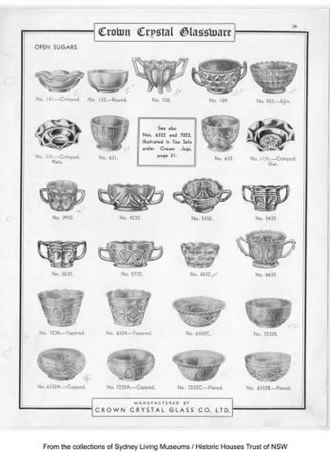 Crown Crystal Glass Sugars/Bowls Catalog Page
