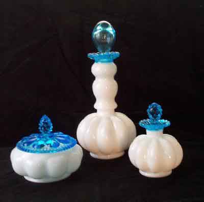 Fenton Aqua Crest Dresser Set