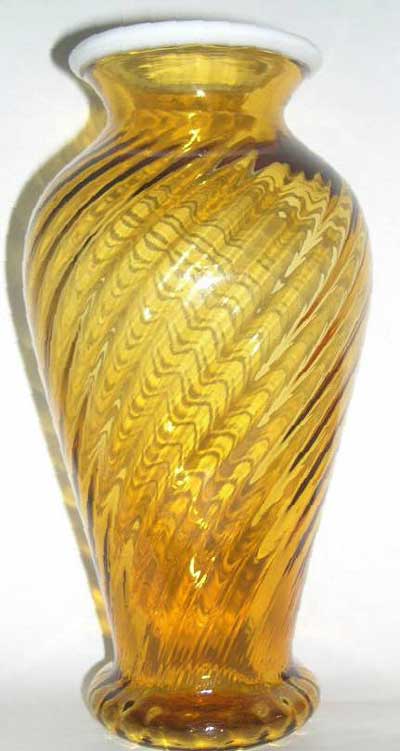 Fenton #3150 Amber Snow Crest Vase