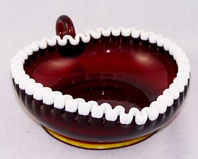 Fenton Ruby Snow Crest #7333 Relish