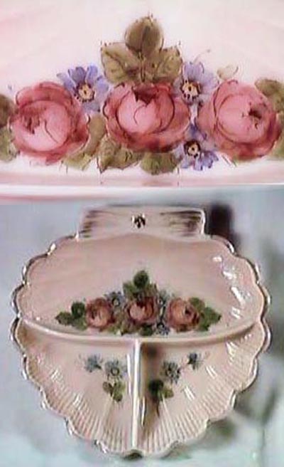 Charleton Roses Decoration on Crown Tuscan Shell