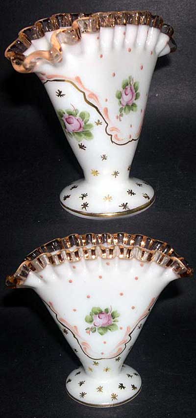 Charleton Arched Roses Decoration on Fenton Rose Crest Vase
